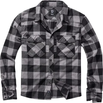 Brandit Outdoorhemd Checkshirt Schwarz/Dunkelgrau/Grau/Hellgrau