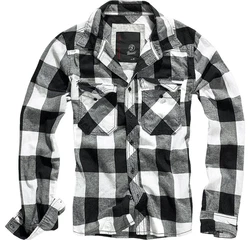 Brandit Outdoorhemd Checkshirt Schwarz/Dunkelgrau/Weiß/Braun