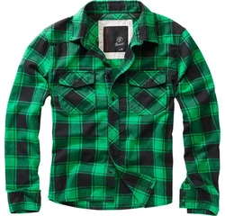 Brandit Outdoorhemd Checkshirt Grün/Dunkelgrün/Neonfarben