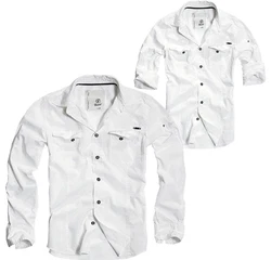 Brandit Slim Worker Shirt Weiß/Dunkelblau