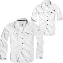 Brandit Slim Worker Shirt Weiß/Dunkelblau