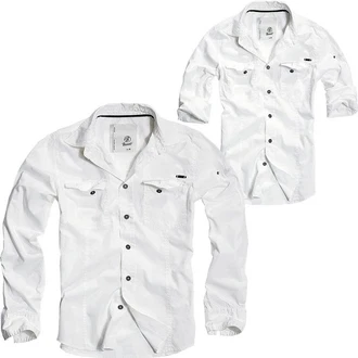 Brandit Slim Worker Shirt Weiß/Dunkelblau