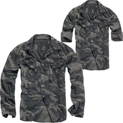 Brandit Slim Worker Shirt Dunkelgrün/Dunkelblau
