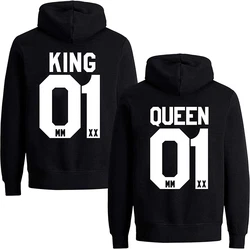 Couples Shop Kapuzenpullover KING & QUEEN Hoodie Set Rosa/Schwarz/Blau