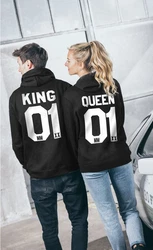 Couples Shop Kapuzenpullover KING & QUEEN Hoodie Set Rosa/Schwarz/Blau