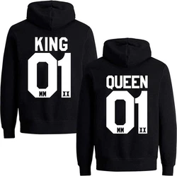Couples Shop Kapuzenpullover KING & QUEEN Hoodie Set Rosa/Schwarz/Blau