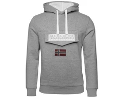 Napapijri Kapuzenpullover Burgee Wint 1 Herren Hellgrau/Grau/Gelb