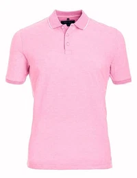 Poloshirt Poloshirt - Casual Fit - Polokragen - Einfarbig - Rosa (1-tlg)