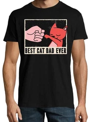 Youth Designz T-Shirt Best Cat Dad Ever Herren Shirt Schwarz/Rot