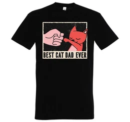 T-Shirt Best Cat Dad Ever Herren Shirt mit lustigem Frontprint