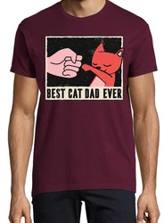 Youth Designz T-Shirt Best Cat Dad Ever Herren Shirt Dunkelrot/Bordeaux