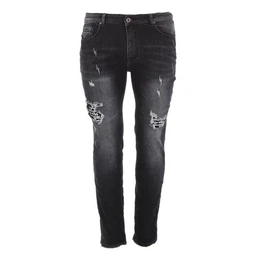 Stretch-Jeans Herren Freizeit (80267528) Destroyed-Look Stretch Jeans in Schwarz