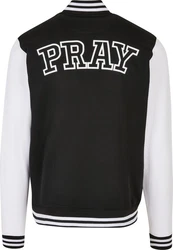 Mister Tee College Jacket Pray Grau/Lila/Rot/Dunkelblau
