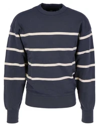 G-STAR Sweatshirt Placed Stripe Loose Dunkelblau/Blau/Grau