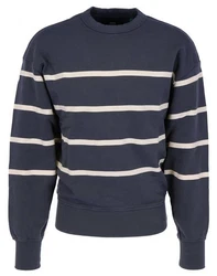 G-STAR Sweatshirt Placed Stripe Loose Dunkelblau/Blau/Grau