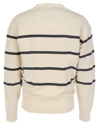 G-STAR Sweatshirt Placed Stripe Loose Dunkelblau/Beige/Creme/Weiß