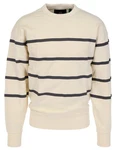 G-STAR Sweatshirt Placed Stripe Loose Dunkelblau/Beige/Creme/Weiß