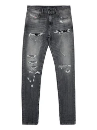 Slim-fit-Jeans Destroyed Stretch Hose Grau - D-Strukt 09B19