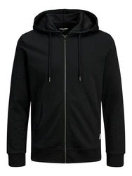 Jack & Jones Plus Sweatjacke DURCHGEHENDER REISSVERSCHLUSS PLUS SIZE HOODIE Schwarz