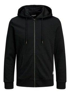 Jack & Jones Plus Sweatjacke DURCHGEHENDER REISSVERSCHLUSS PLUS SIZE HOODIE Schwarz