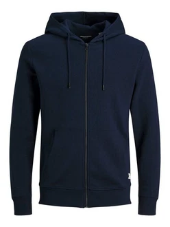 Jack & Jones Plus Sweatjacke DURCHGEHENDER REISSVERSCHLUSS PLUS SIZE HOODIE Dunkelblau