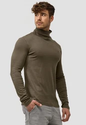 Indicode Rollkragenpullover Eagon Khaki/Dunkelgrün
