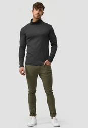 Indicode Rollkragenpullover Eagon Dunkelgrau/Schwarz/Grau
