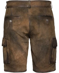 Reitmayer Trachtenhose Cargo-Lederhose Khaki/Braun/Dunkelbraun
