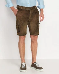 Reitmayer Trachtenhose Cargo-Lederhose Khaki/Braun/Dunkelbraun