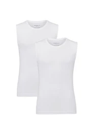 T-Shirt T-Shirt Doppelpack - Body Fit - Tanktop/Rundhals- wei Ideal zum Unterziehen