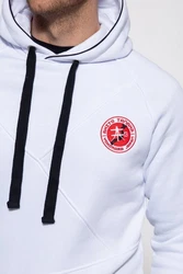 Akito Tanaka Kapuzenpullover Attraction mit Teilungsnähten Weiß/Creme/Rosa/Hellblau