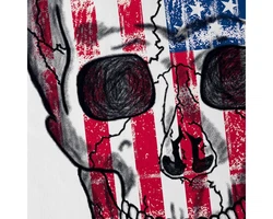 style3 T-Shirt USA Skull Totenkopf Creme/Weiß/Beige