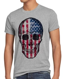 T-Shirt USA Skull Totenkopf stars stripes flagge amerika knochen rocker