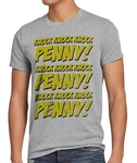 Style3 T-Shirt Penny College Theory Cooper Leonard Comic Grau/Silber/Lila/Gelb/Blau
