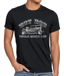 T-Shirt Vintage HOT ROD Muscle Car Motor Auto Rocker Action US ford motor