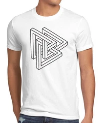 style3 T-Shirt Penrose Big Bang Sheldon Escher Dreieck Würfel The Theory Cooper Weiß/Creme