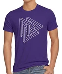style3 T-Shirt Penrose Big Bang Sheldon Escher Dreieck Würfel The Theory Cooper Lila/Dunkelblau