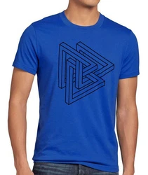 style3 T-Shirt Penrose Big Bang Sheldon Escher Dreieck Würfel The Theory Cooper Blau/Hellblau