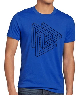 style3 T-Shirt Penrose Big Bang Sheldon Escher Dreieck Würfel The Theory Cooper Blau/Hellblau