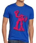 Style3 T-Shirt Hero Robot Big Bang Sheldon TV Serie Roboter Cooper Comic Theory Blau