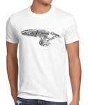 style3 T-Shirt Trekkie Sci-Fi Trek Enterprise Wars Voyager Dunkelgrau/Weiß/Schwarz