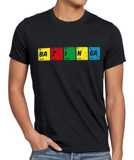 style3 T-Shirt Sheldon Periodensystem Theory Cooper Big Bang TBBT Dunkelgrau/Grün/Mischfarben/Schwarz/Gelb