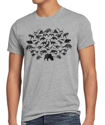 style3 T-Shirt Monster Big Bang Dinosaurier Dunkelgrau/Grau/Hellgrau/Braun
