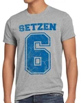 style3 T-Shirt Setzen Sechs Schule Zeugnis Abschluss Blau/Lila/Grau/Grün