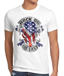 T-Shirt USA Rocker Skull Totenkopf Flagge biker stars stripes amerika us