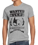 style3 T-Shirt Wanted Schroedinger's Katze Silber/Grau
