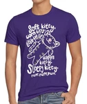style3 T-Shirt Soft Kitty Sleepy Sheldon Cooper The Big Bang Theory Penny Katze Lila/Dunkelblau/Fliederfarben/Rosa