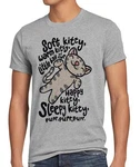 style3 T-Shirt Soft Kitty Sleepy Sheldon Cooper The Big Bang Theory Penny Katze Silber/Grau/Braun