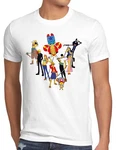 style3 T-Shirt Piratenbande Monkey Piece Weiß/Mischfarben/Creme/Schwarz