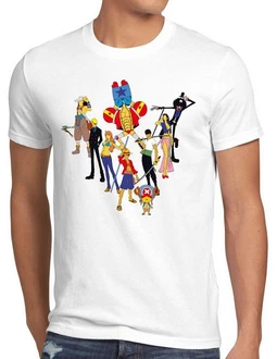 style3 T-Shirt Piratenbande Monkey Piece Weiß/Mischfarben/Creme/Schwarz style3 T-Shirt Piratenbande Monkey Piece Weiß/Mischfarben/Creme/Schwarz